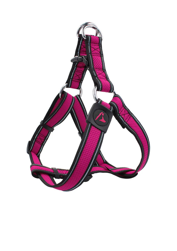 DOCO large pink and black Dog Harness 60 to 84 in 3.2cm