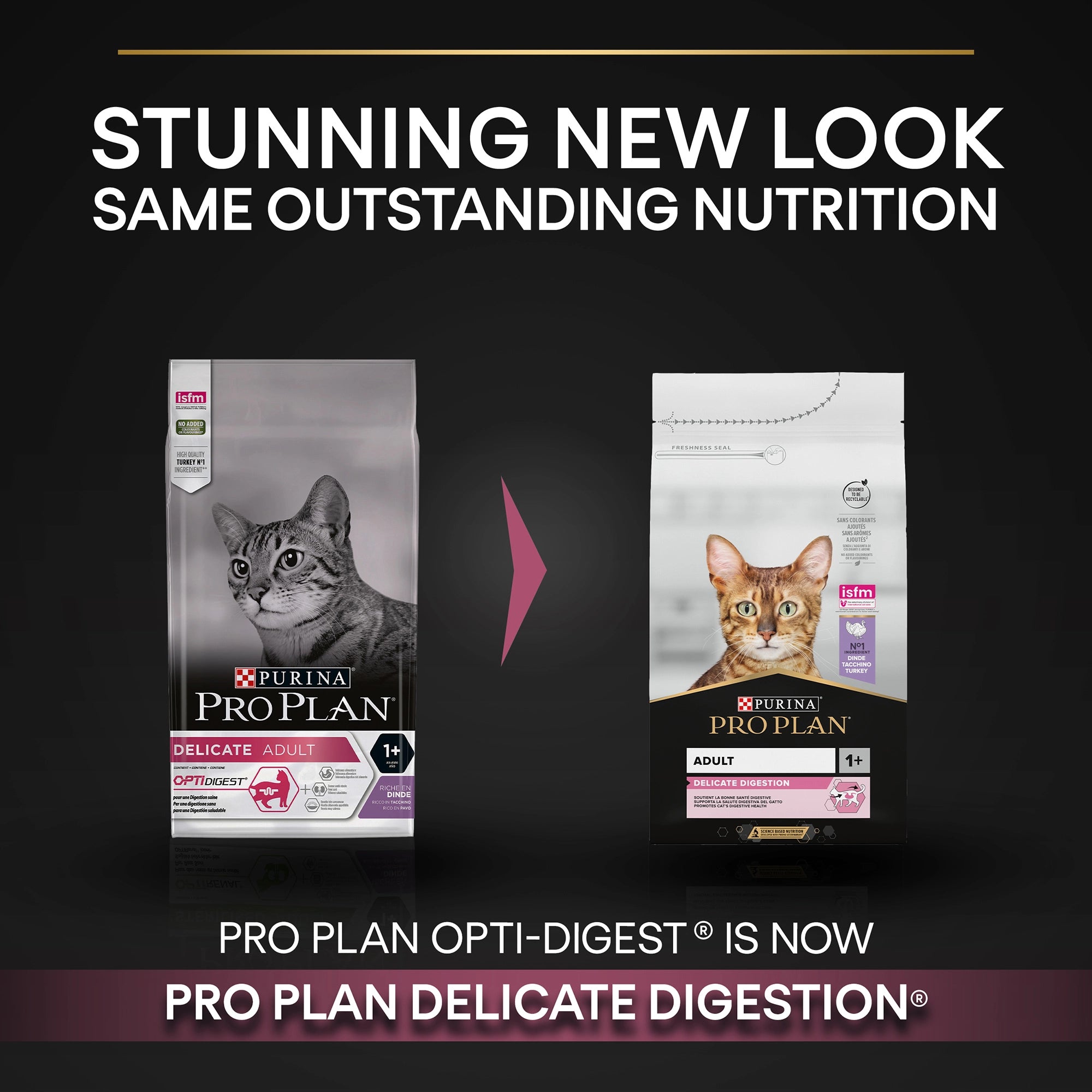 طعام القطط الجاف Purina Pro Plan Adult Delicate Digestion مع لحم الديك الرومي 1.5 كجم