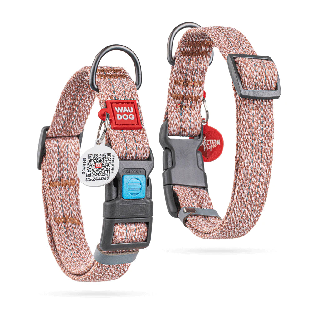 WauDog L Brown Dog Collar 31 in 49 to 2.5cm