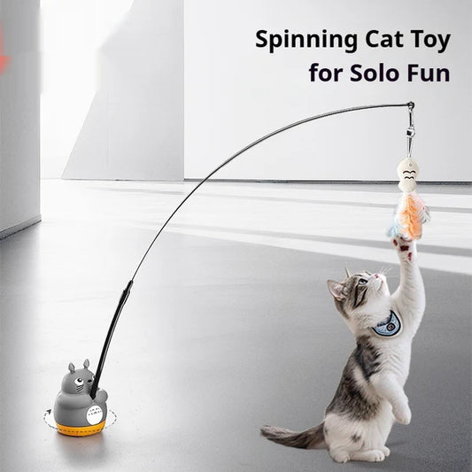 Spinning Cat Teaser Toy 360° – Hands-Free and Interactive Play