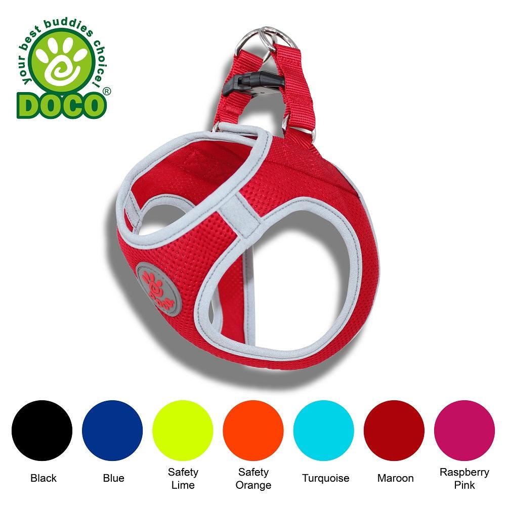 DOCO Small Gray and Neon Green Reflective Mesh Harness 37 to 40cm