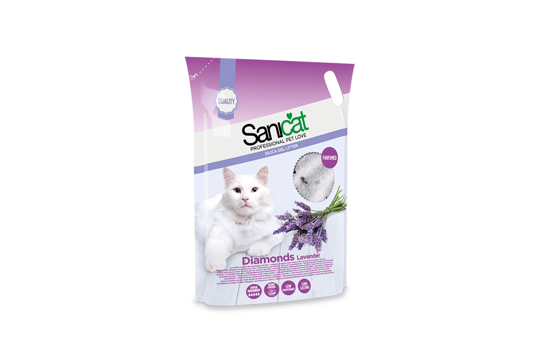 Sanicat Diamond Silica Gel Litter Lavender Scent 15 L
