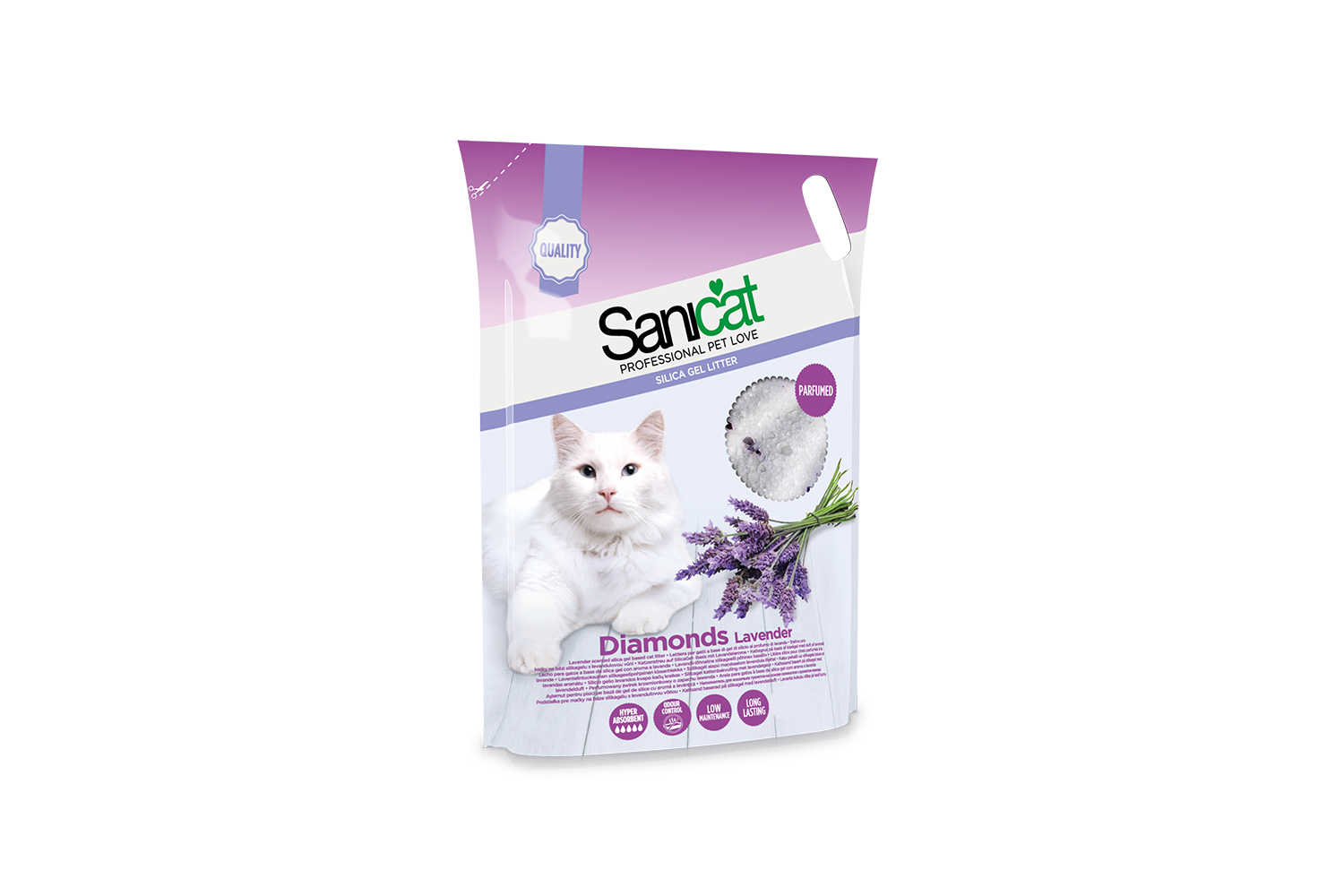 Sanicat Diamond Silica Gel Litter Lavender Scent 15 L
