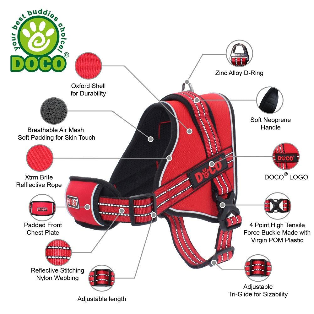 DOCO Vertex Power Medium Orange Reflective Dog Harness