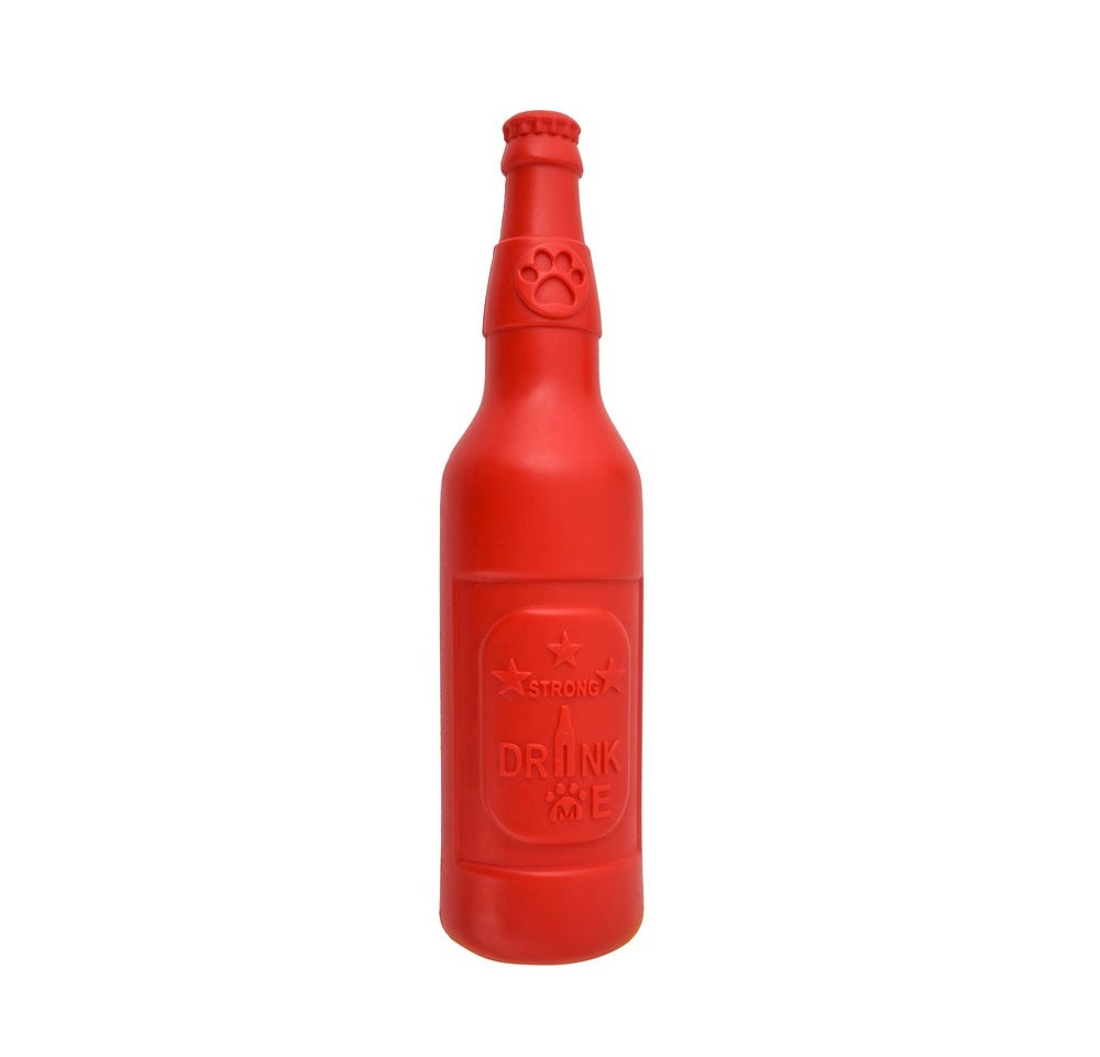 Suprium Red Bottle Shape Dog Chew Toy