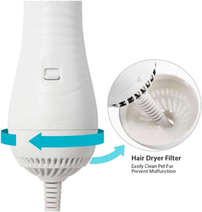 Pet hair dryer with cold and hot air