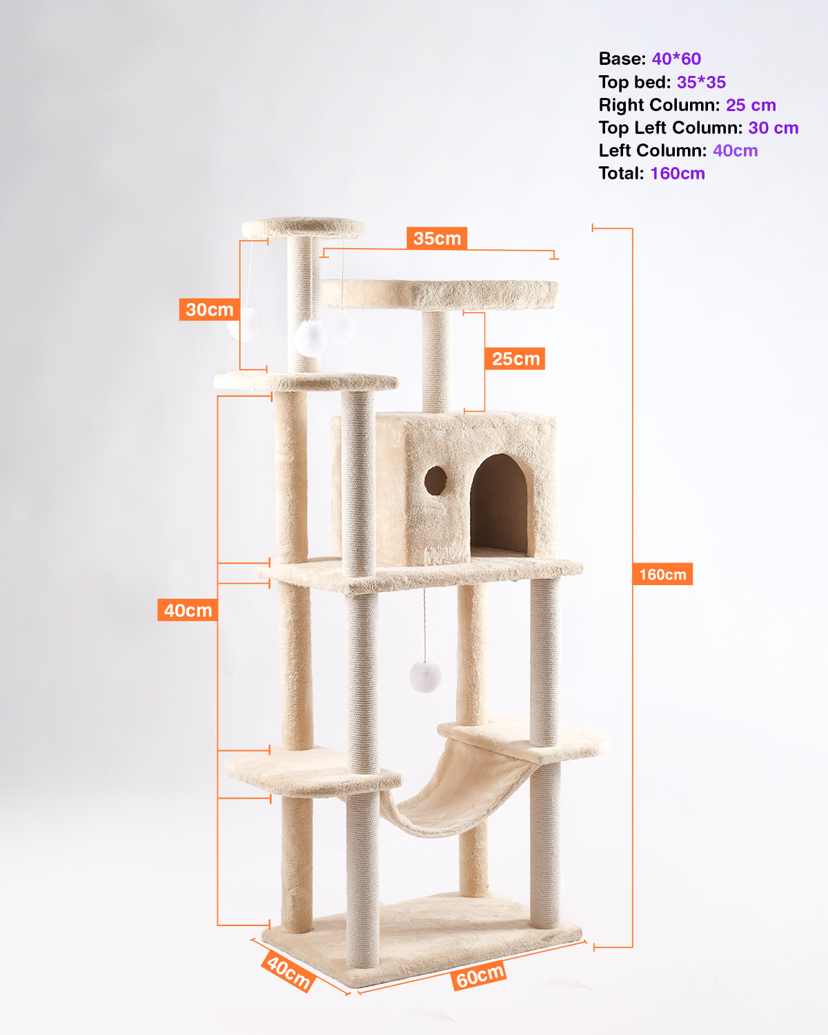 Cat Tree Platform With Indoor Scratches And Posts Large