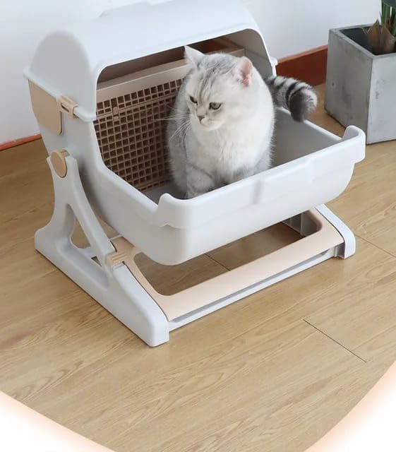 Semi automatic Cat Litter Box with Side Door