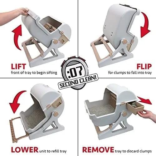 Semi automatic Cat Litter Box with Side Door