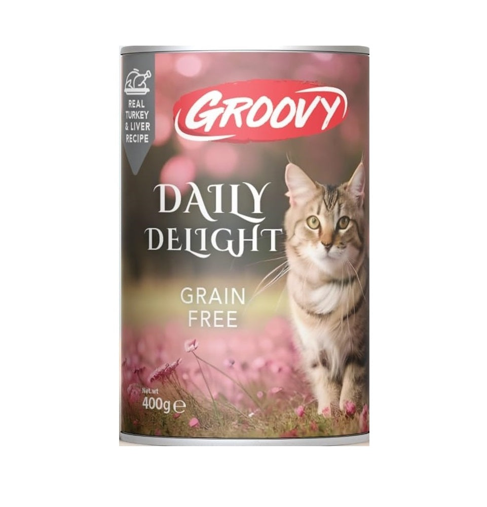 Groovy Wet Food For Cats Daily Delight Turkey and Liver 400 gr