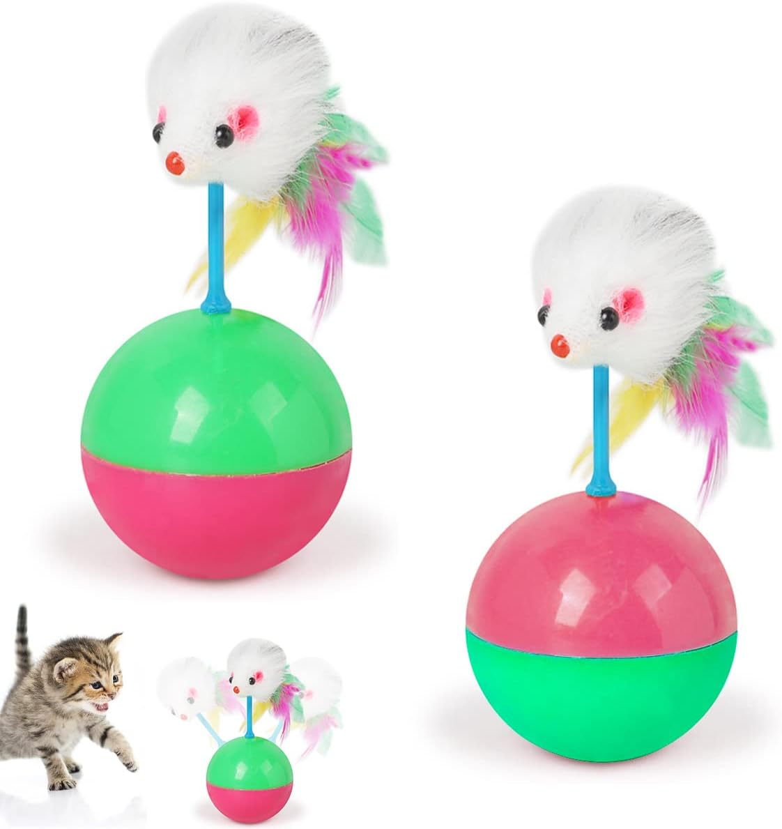 Feather Rotating Ball for Training Playing for cat