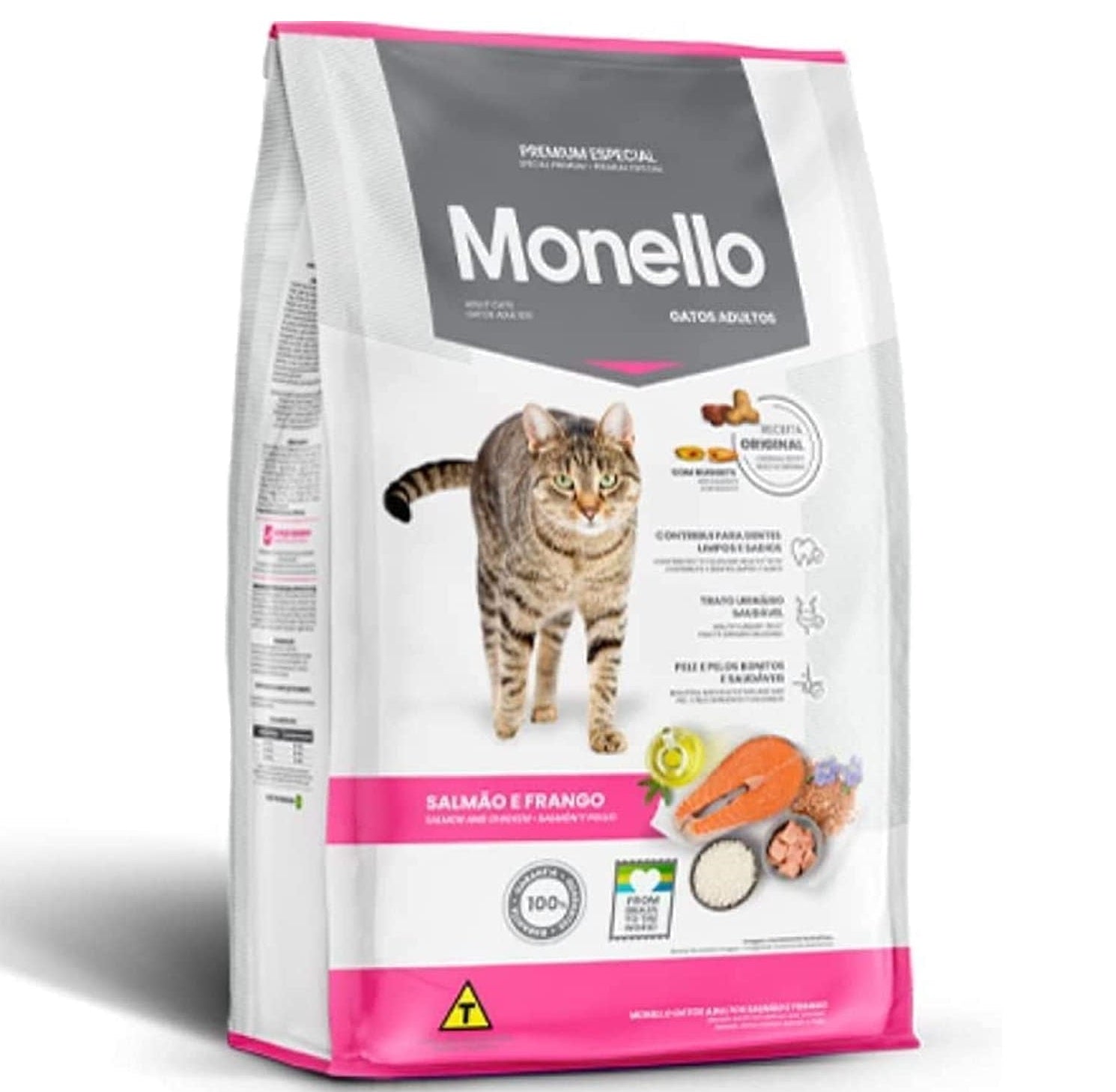Monello Dry Food with Salmon and Chicken for Adult Cats 1 kg