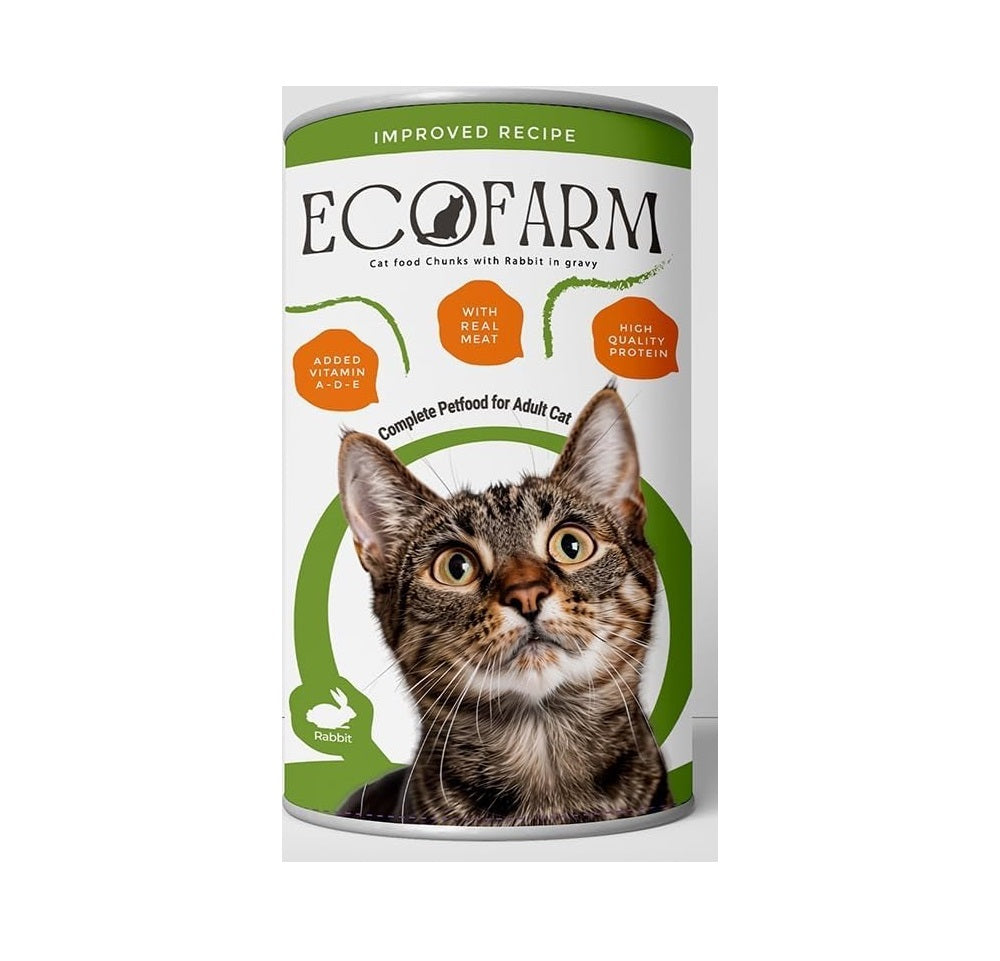 Eco farm wet food Chunks with rabbit for adult cat 400 gr