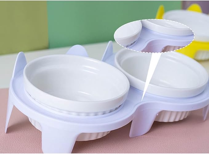 2 bowl water and food For Cat