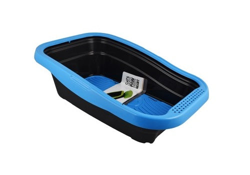 MPS Cat Litter Tray with Rim Black And Blue