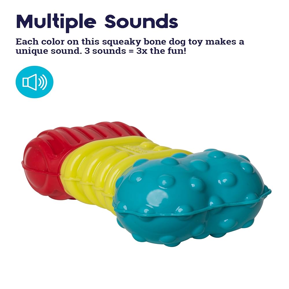 pet toy petstages multi squeak bone 3 sounds
