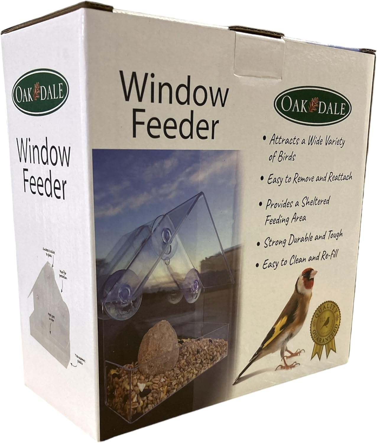 وحدة تغذية الطيور Oakdale Window مع صواني تغذية مزدوجة