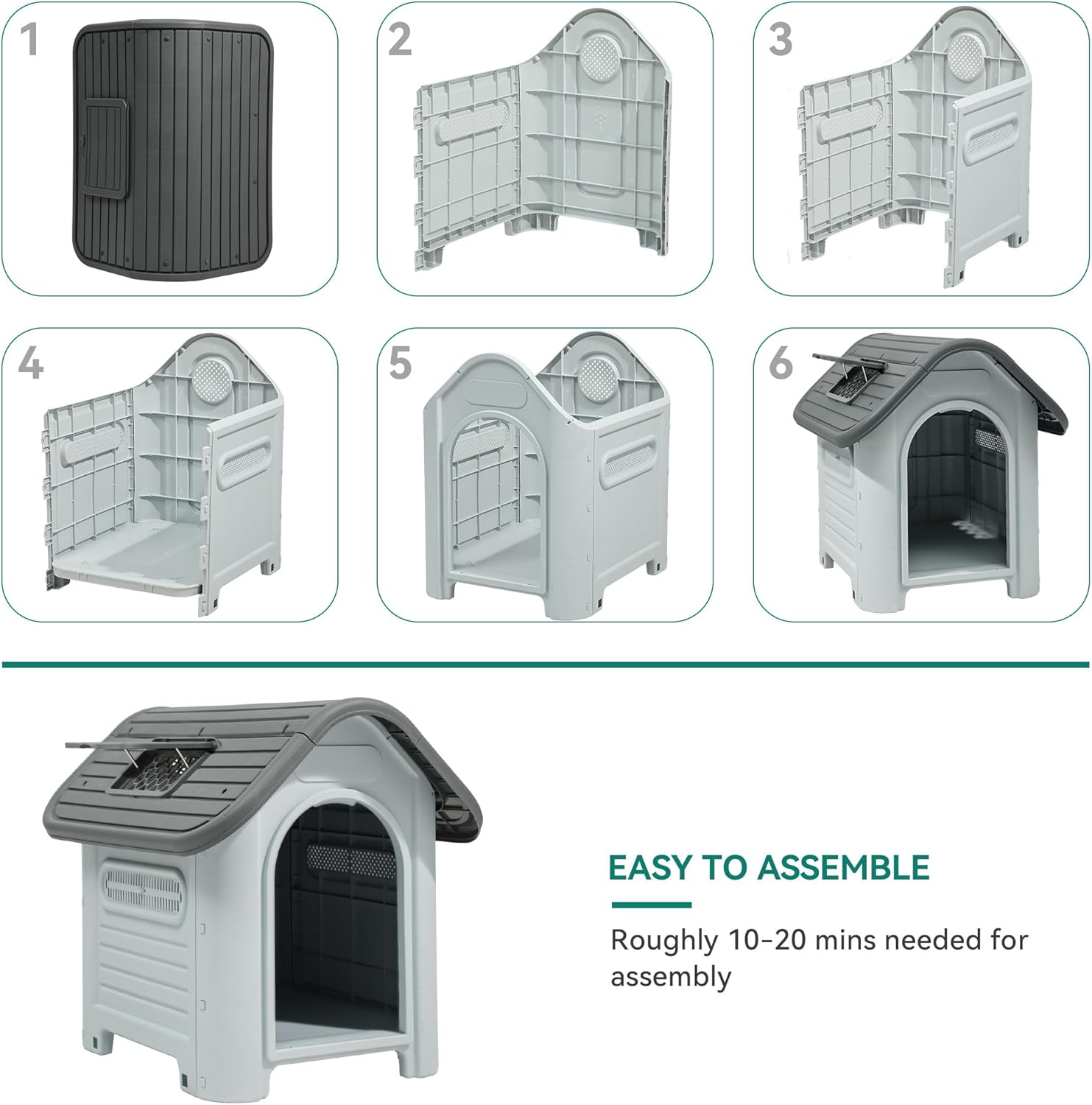 ملجأ بلاستيكي للحيوانات الأليفة من Jainsons للحيوانات الأليفة للكلاب والقطط Kennel Cottage