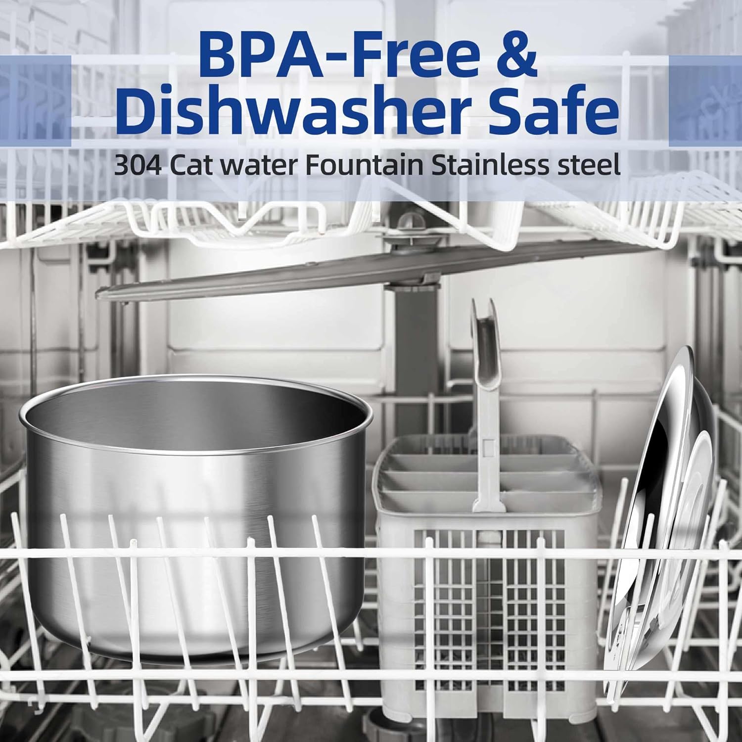 نافورة شرب للحيوانات الأليفة من ALLOMN بسعة 2.4 لتر