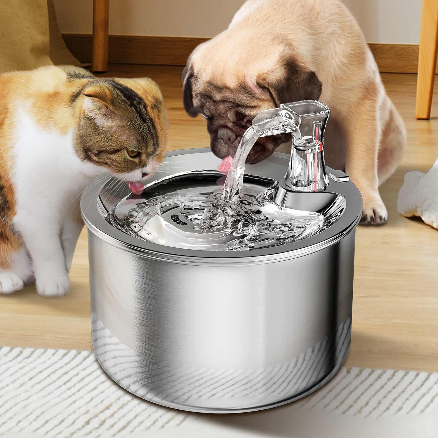 Pet Stainless Steel Automatic Water Fountain, 2L