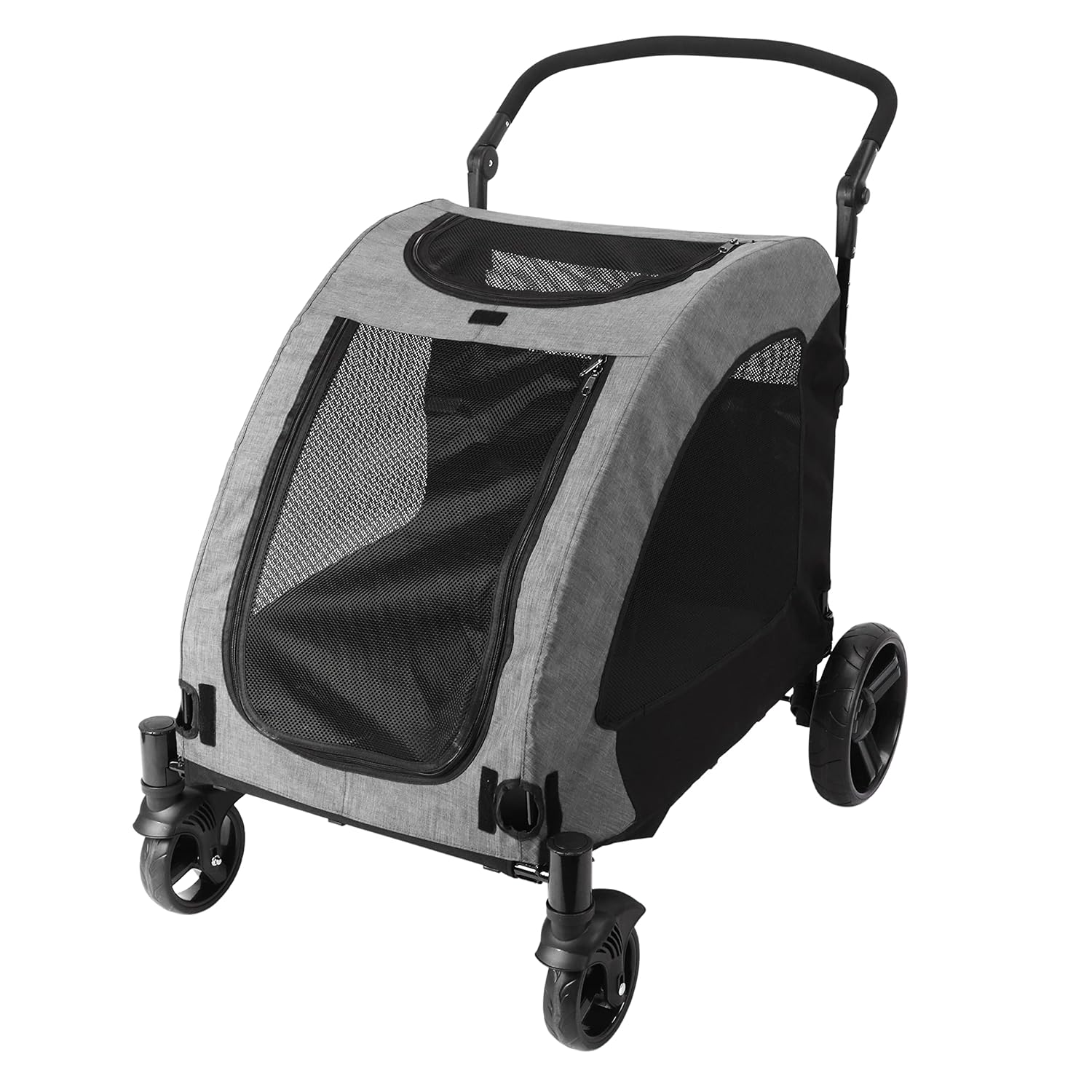Nisurba Foldable and Portable Large Dog Stroller up to 60 kg - Grey