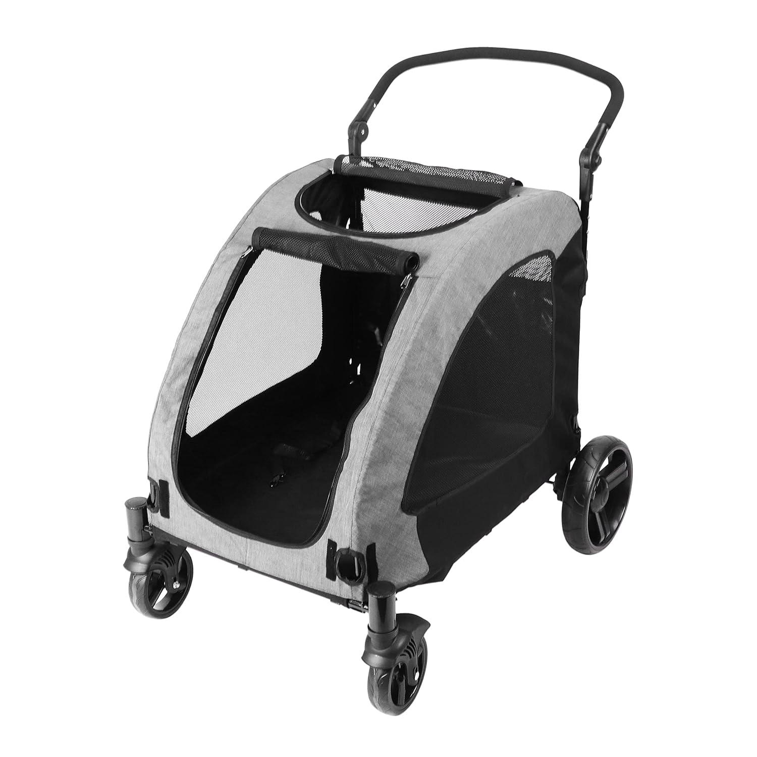 Nisurba Foldable and Portable Large Dog Stroller up to 60 kg - Grey