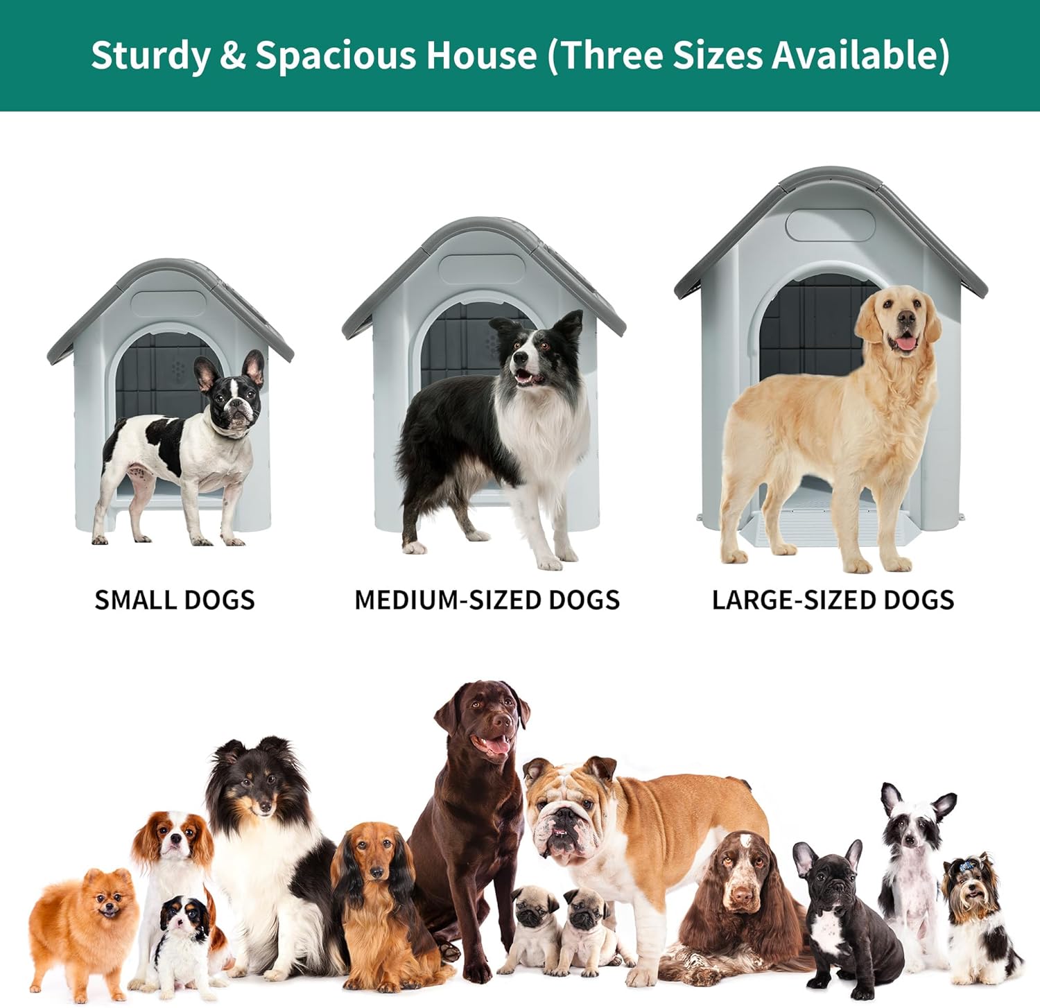 ملجأ بلاستيكي للحيوانات الأليفة من Jainsons للحيوانات الأليفة للكلاب والقطط Kennel Cottage