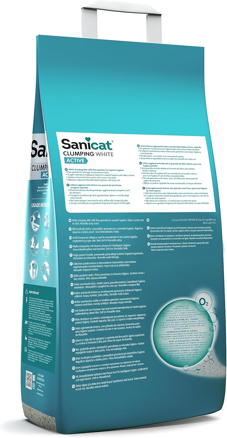 Sanicat Active White Ultra Clumping Cat Litter 10 L