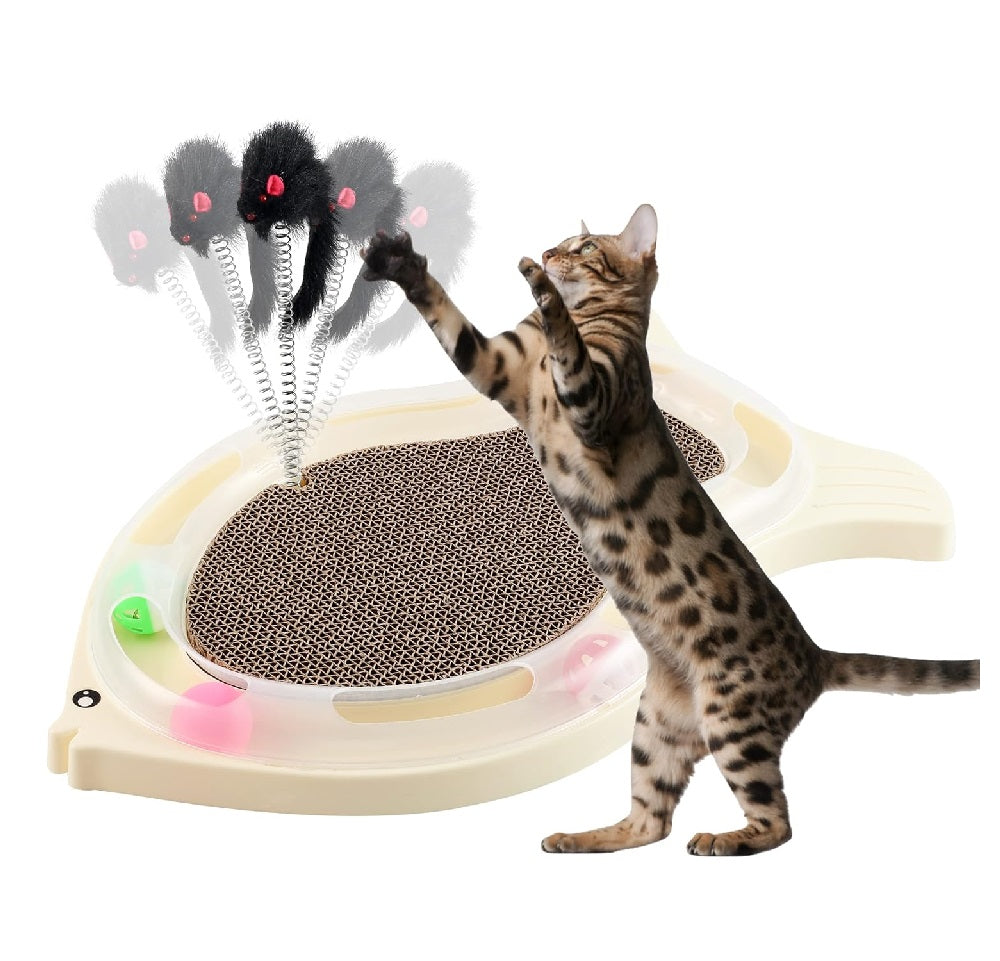 Cat Scratching pad with Furry Mouse