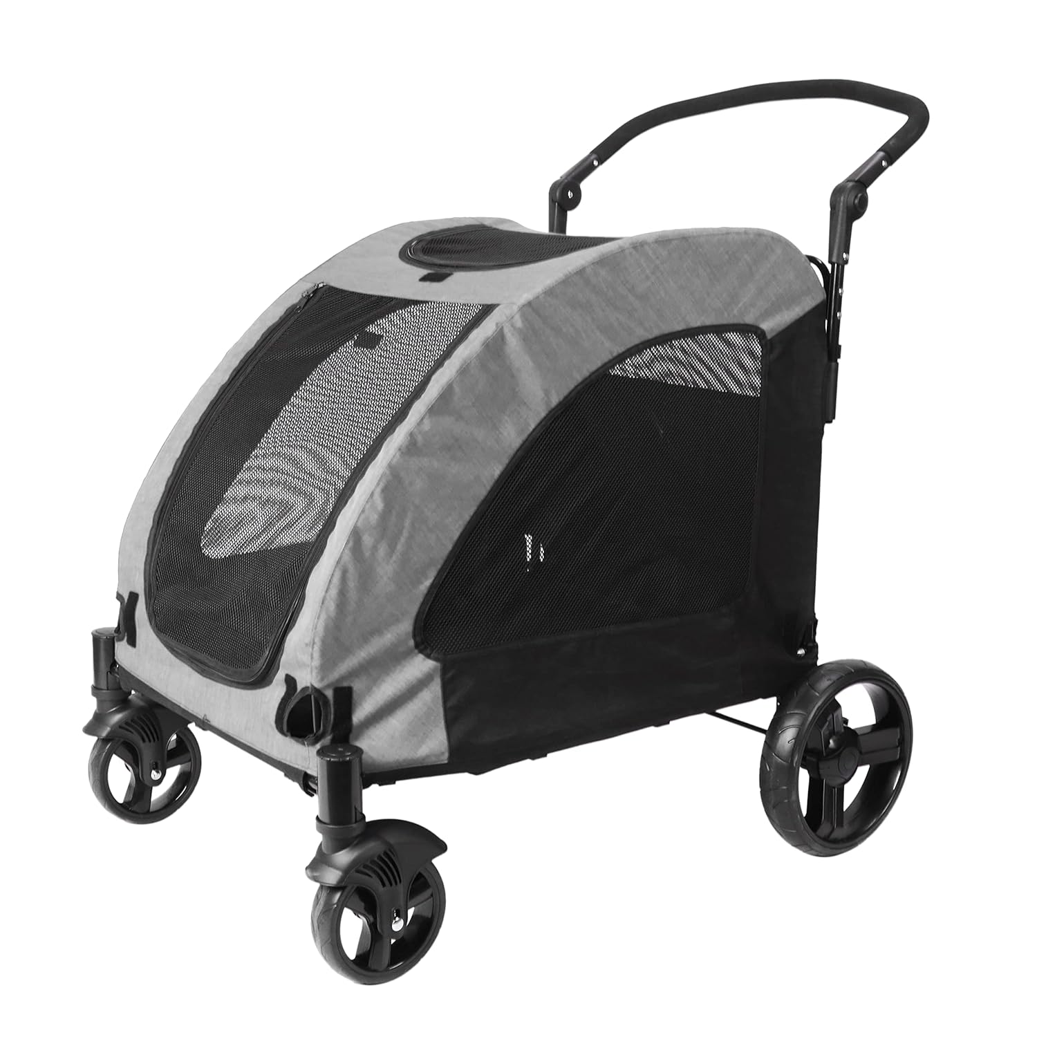 Nisurba Foldable and Portable Large Dog Stroller up to 60 kg - Grey