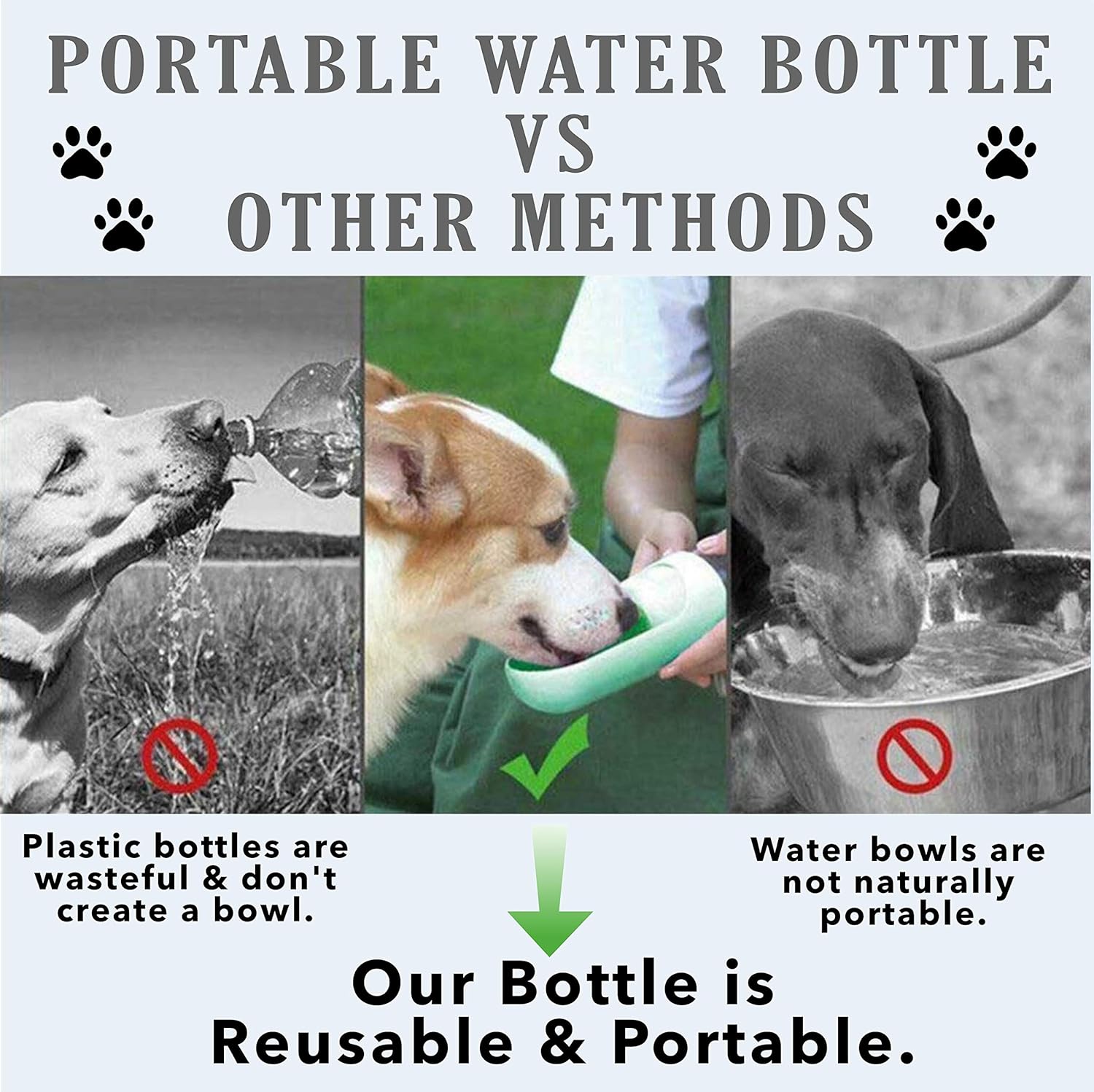 Portable Folding Pet Drinking Water Bottle 300 ml