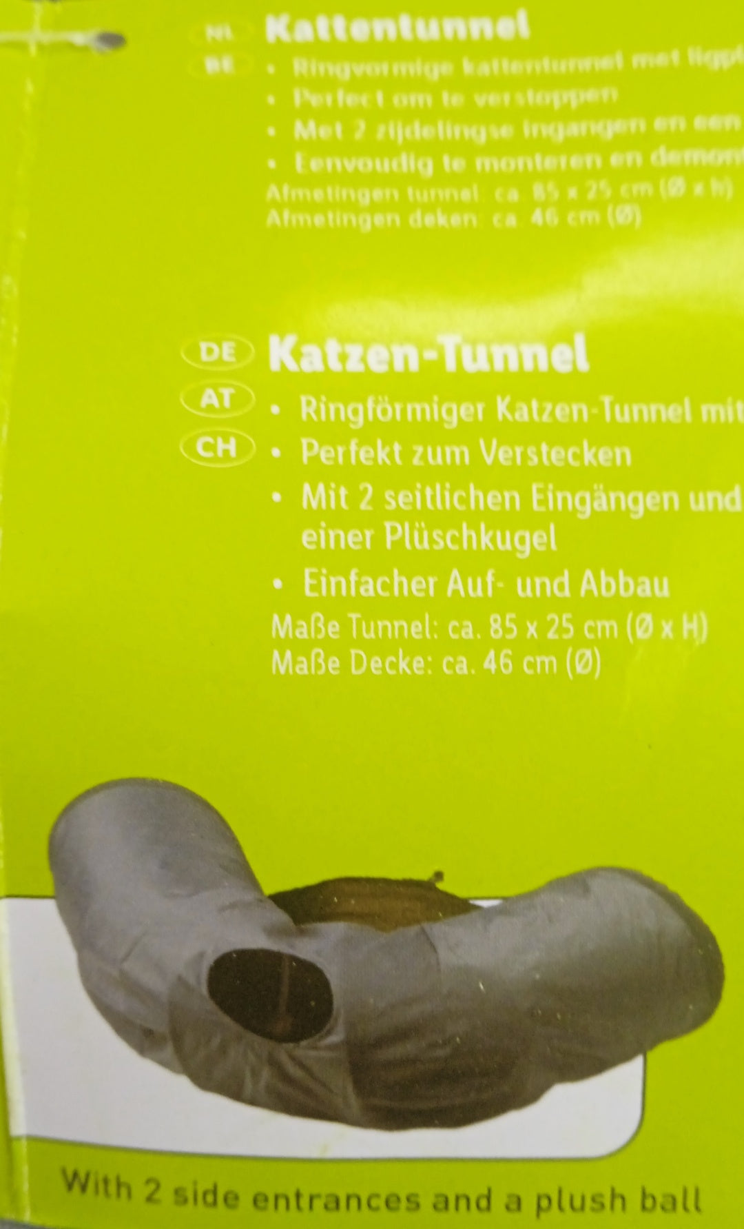 ZooFari pet Tunnel with Hanging Toy