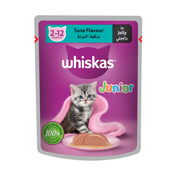 طعام ويسكاس الرطب بالدجاج في المرق للقطط البالغة من عمر سنة فما فوق 80 جرام