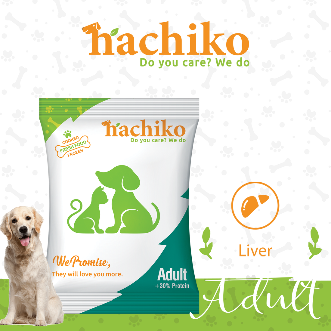 HACHIKO Fresh food with Liver for adult dog 500 gr