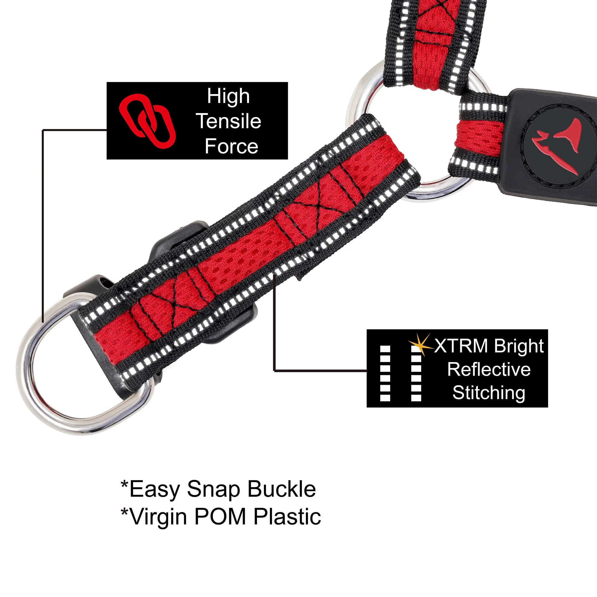DOCO Large Black Dog Harness 60 to 84 in 3.2cm