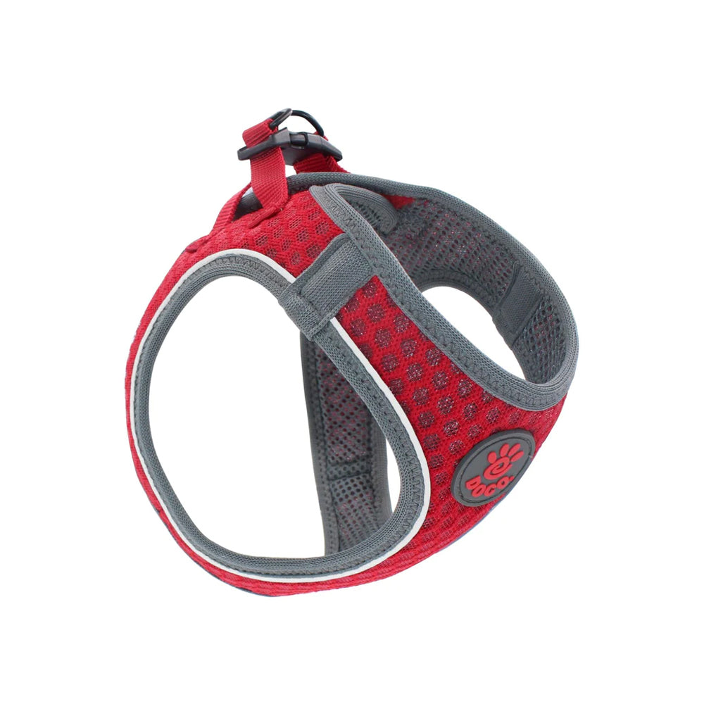 DOCO Large red and gray Reflective Net Mesh Harness 47-50cm