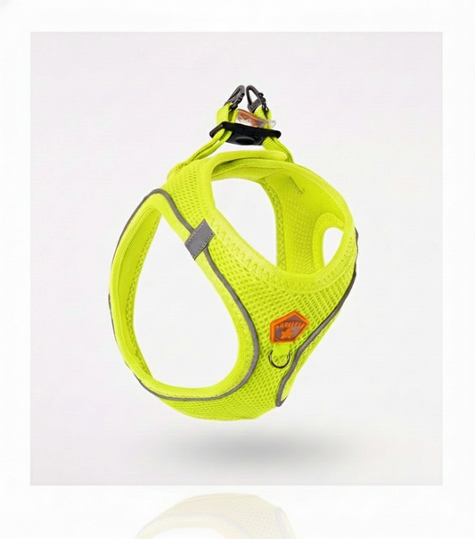 Pawstar 3XS Neon Yellow Air Mesh Dog Harness Neck 20-24cm And Waist 24 - 28 cm