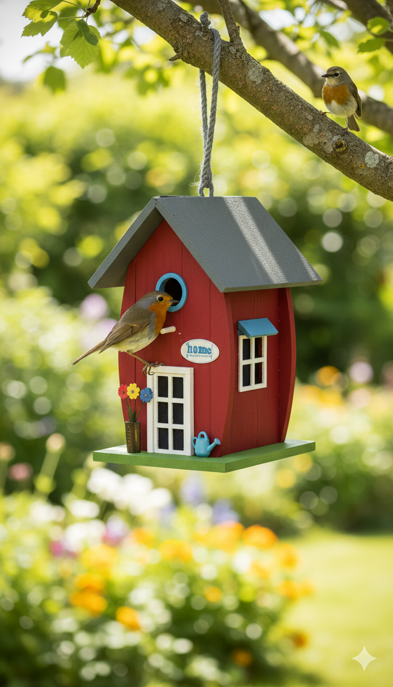 Zoofari Wooden Bird Feeder Hanging on the Window