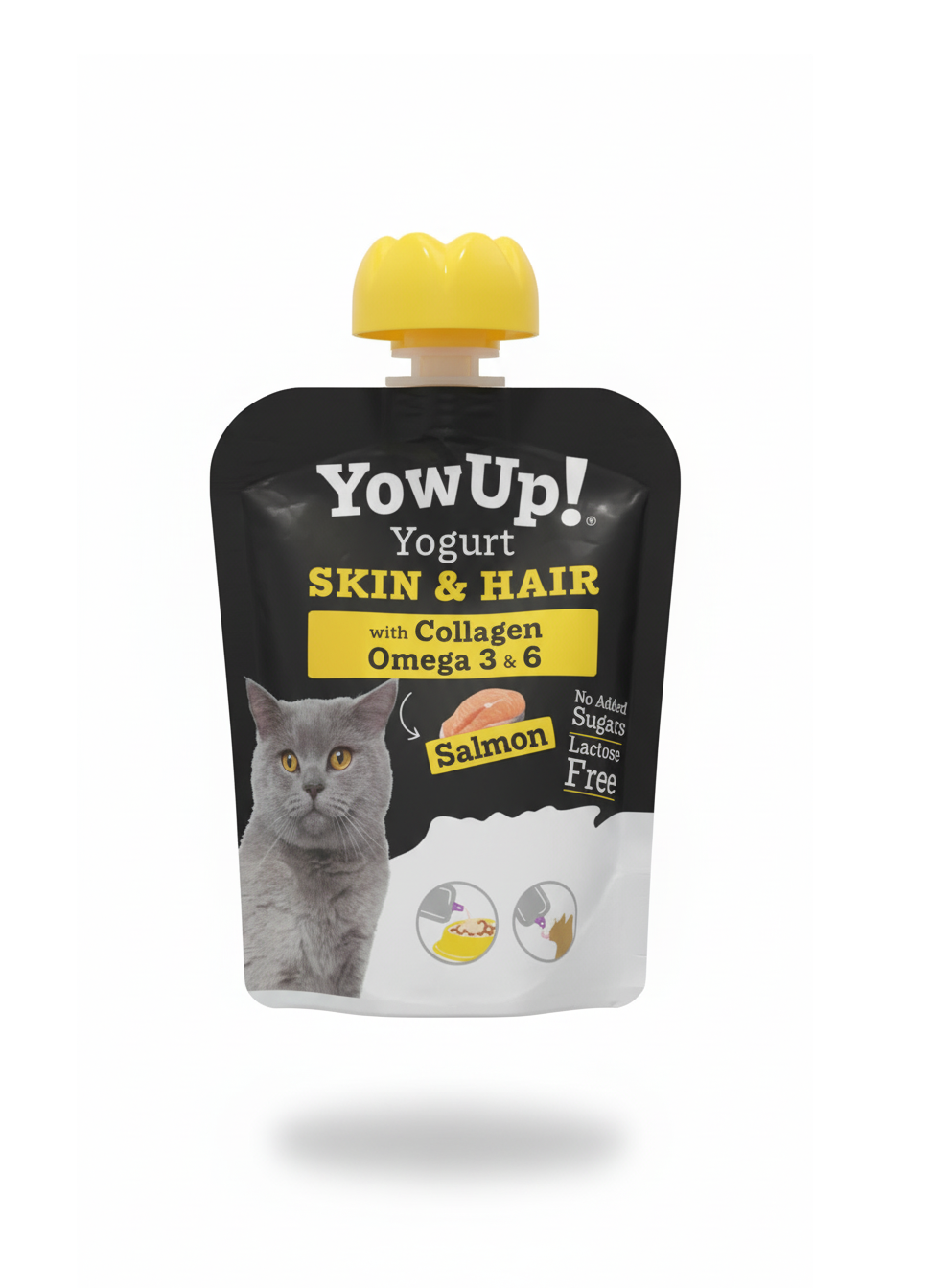 YowUp Cat Yogurt for Skin & Coat with Collagen + Omega 3 & 6 - Salmon Flavor 85g