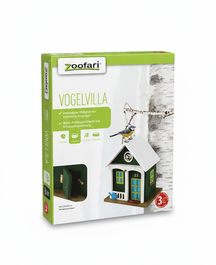 Zoofari wooden bird feeder hanging on the window made in german
