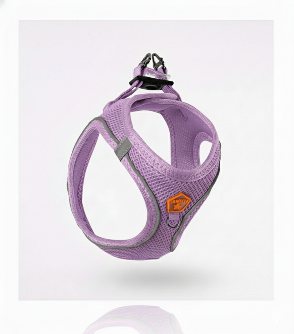 Pawstar Light Purple 3XS Air Mesh Dog Harness Neck 20-24cm And Waist 24-28cm