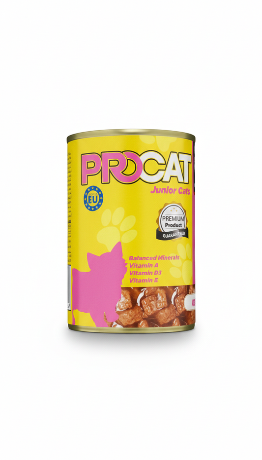Pro Cat Junior Cat Food Chunks with Chicken in Gravy Complete Wet Food 415g
