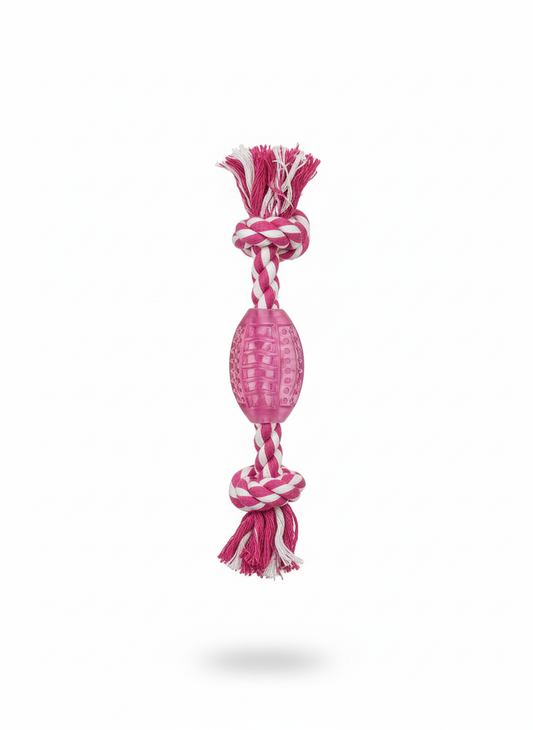 Zoofari Pet Toy Rope Wth Rope Pink