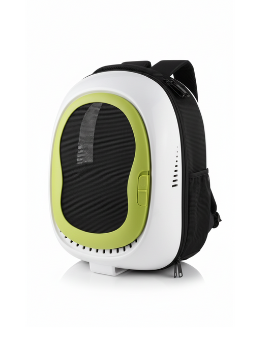 Nunbell Yabe Pet Green & White Trasparent Carrier Bag 35x30x45cm 1 pcs