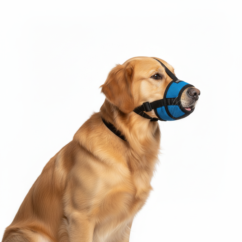 Nunbell Adjustable Dog Muzzle Size 4 Neck 18 to 22 Cm Front Mouth 16 Cm Back Mouth 22 Cm