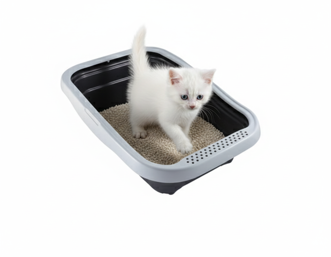 MPS2 Nella Black And Gray Cat Litter Tray with Rim 58x37.5x18cm