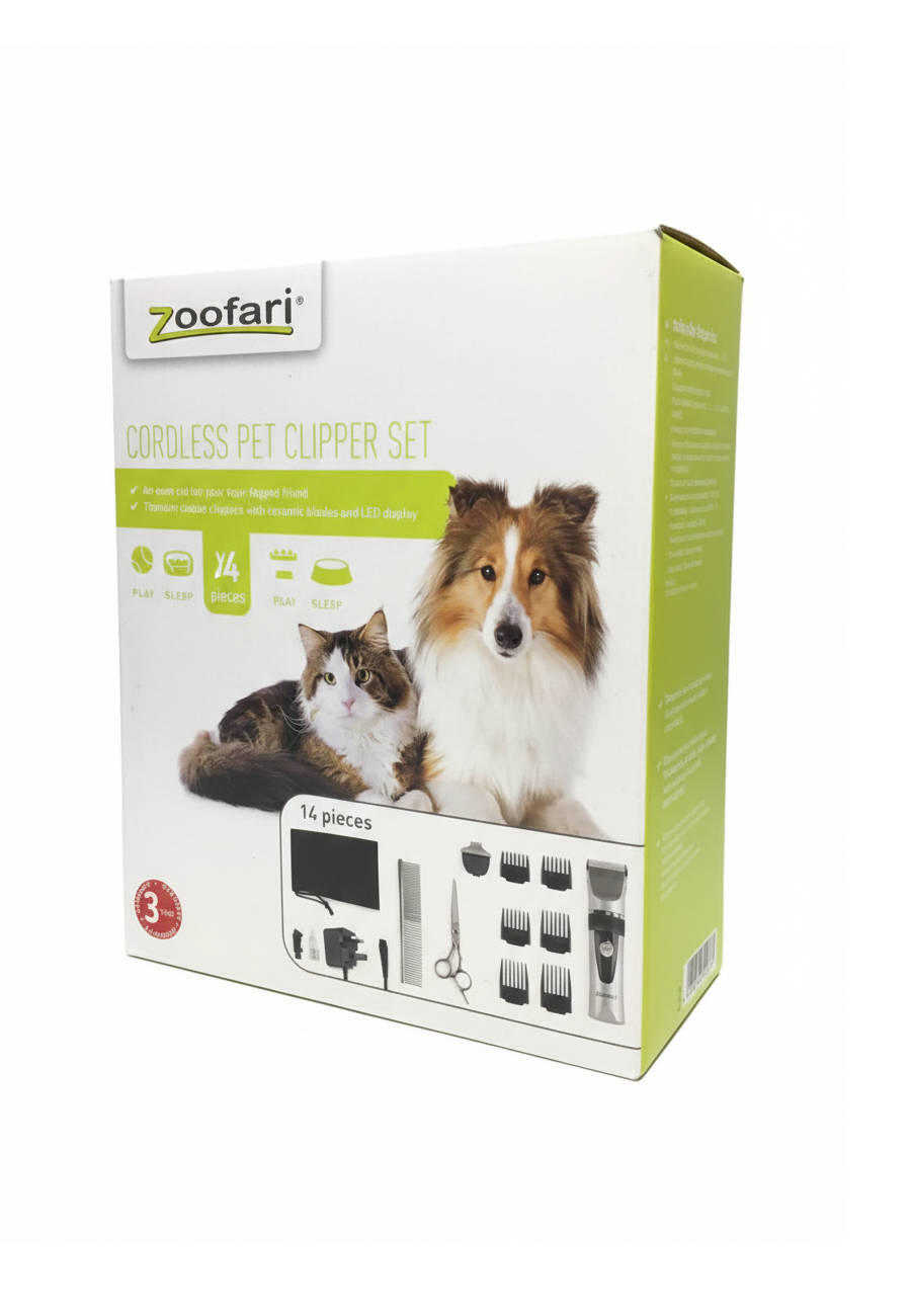 Zoofari Cord Less Pet Clipper Set 14 pieces made in German