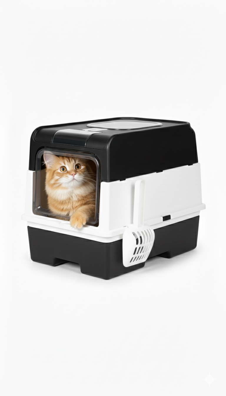 Litter Box Top Entry Hooded Cat With Scoop