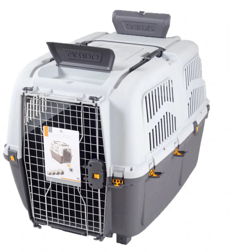 Skudo Black and Gray Pet Carrier Crate XL