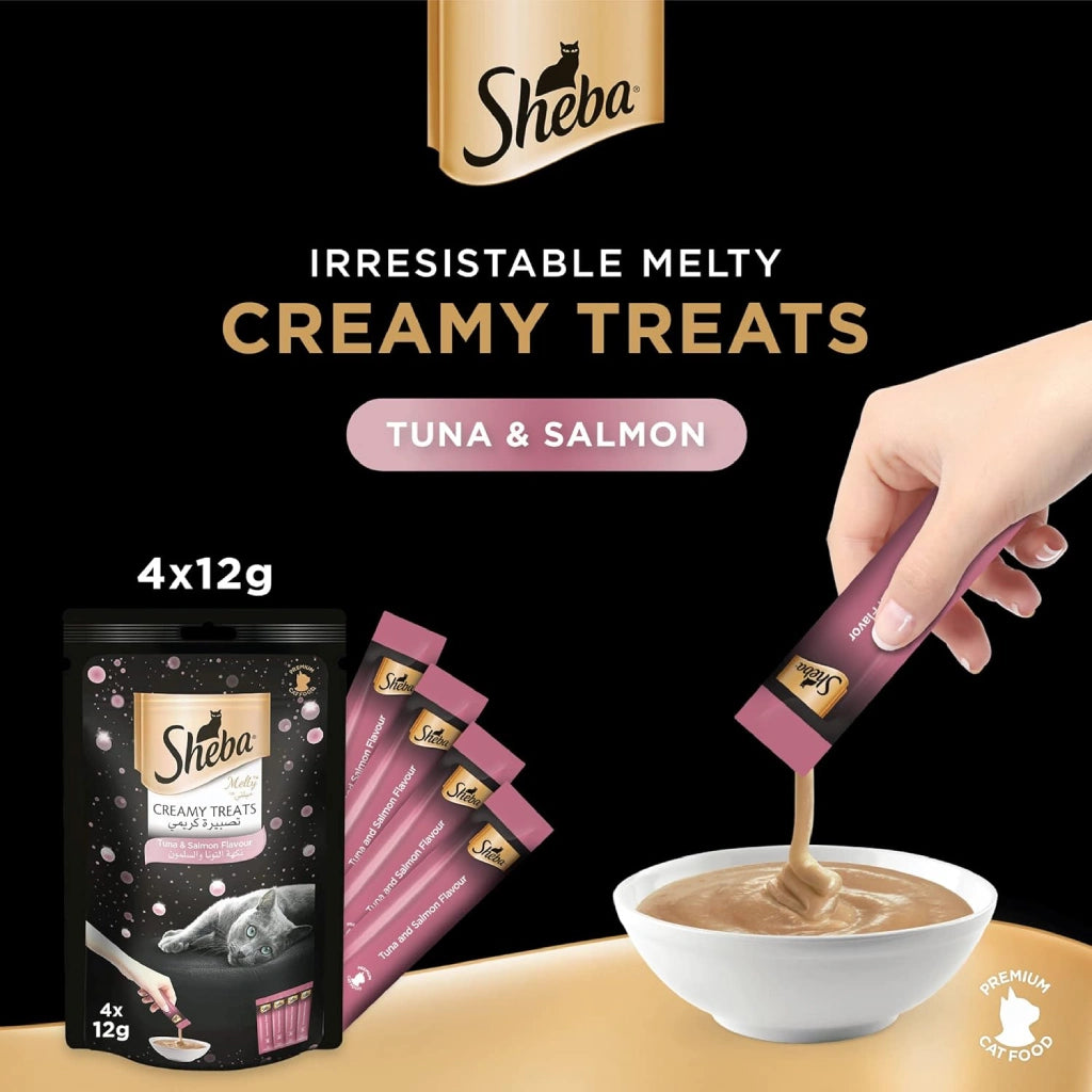 Sheba Melty Creamy Cat Treats Tuna and Salmon Flavor 4 in 12 gr